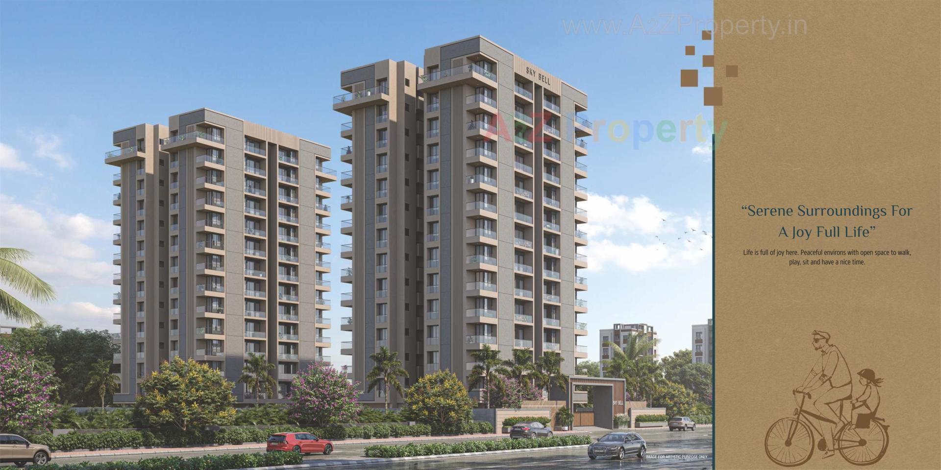 3D Elevation of real estate project Skybell located at Surat, Surat, Gujarat