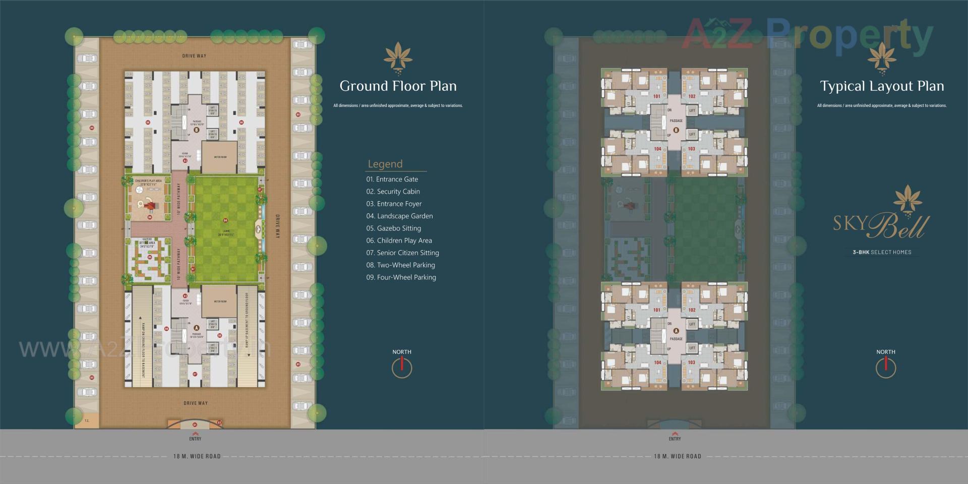 Layout of real estate project Skybell located at Surat, Surat, Gujarat