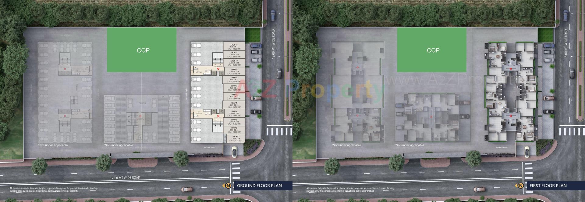 Layout of real estate project Soham Elegance A+b located at Pal, Surat, Gujarat