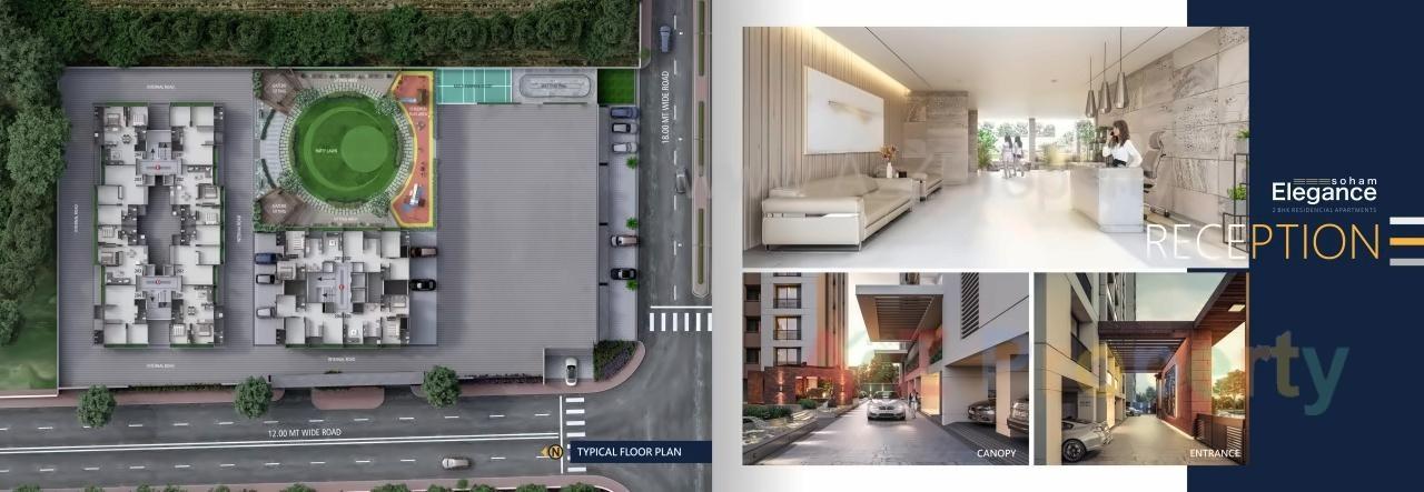 Layout of real estate project Soham Elegance C,d+e located at Pal, Surat, Gujarat