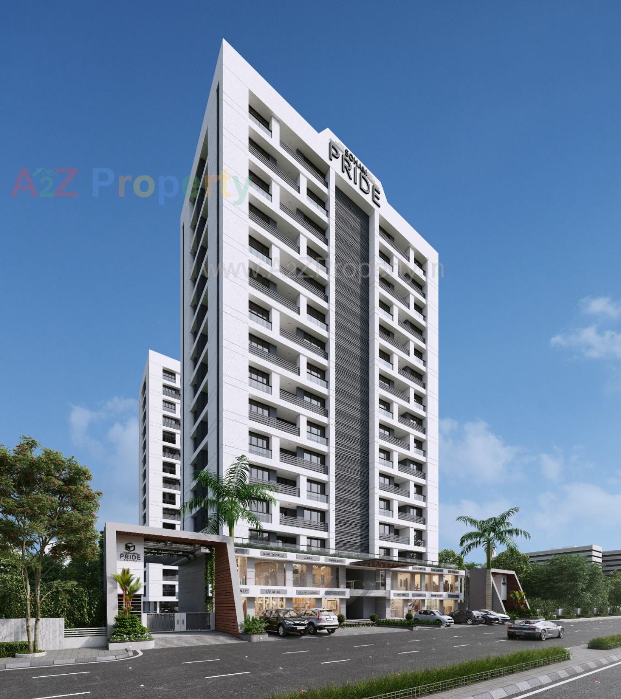 3D Elevation of real estate project Soham Pride located at Pal, Surat, Gujarat