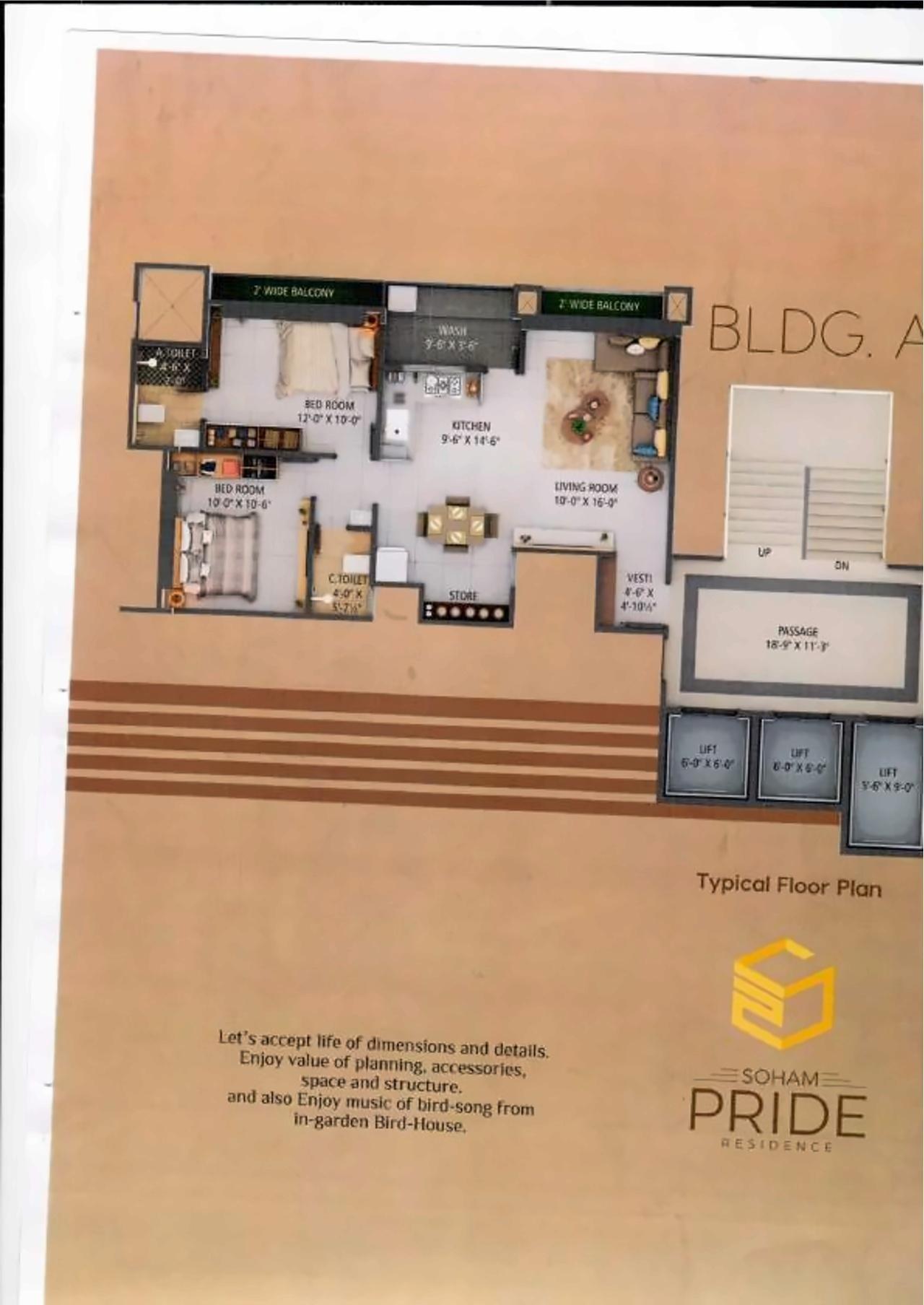 Layout of real estate project Soham Pride located at Pal, Surat, Gujarat