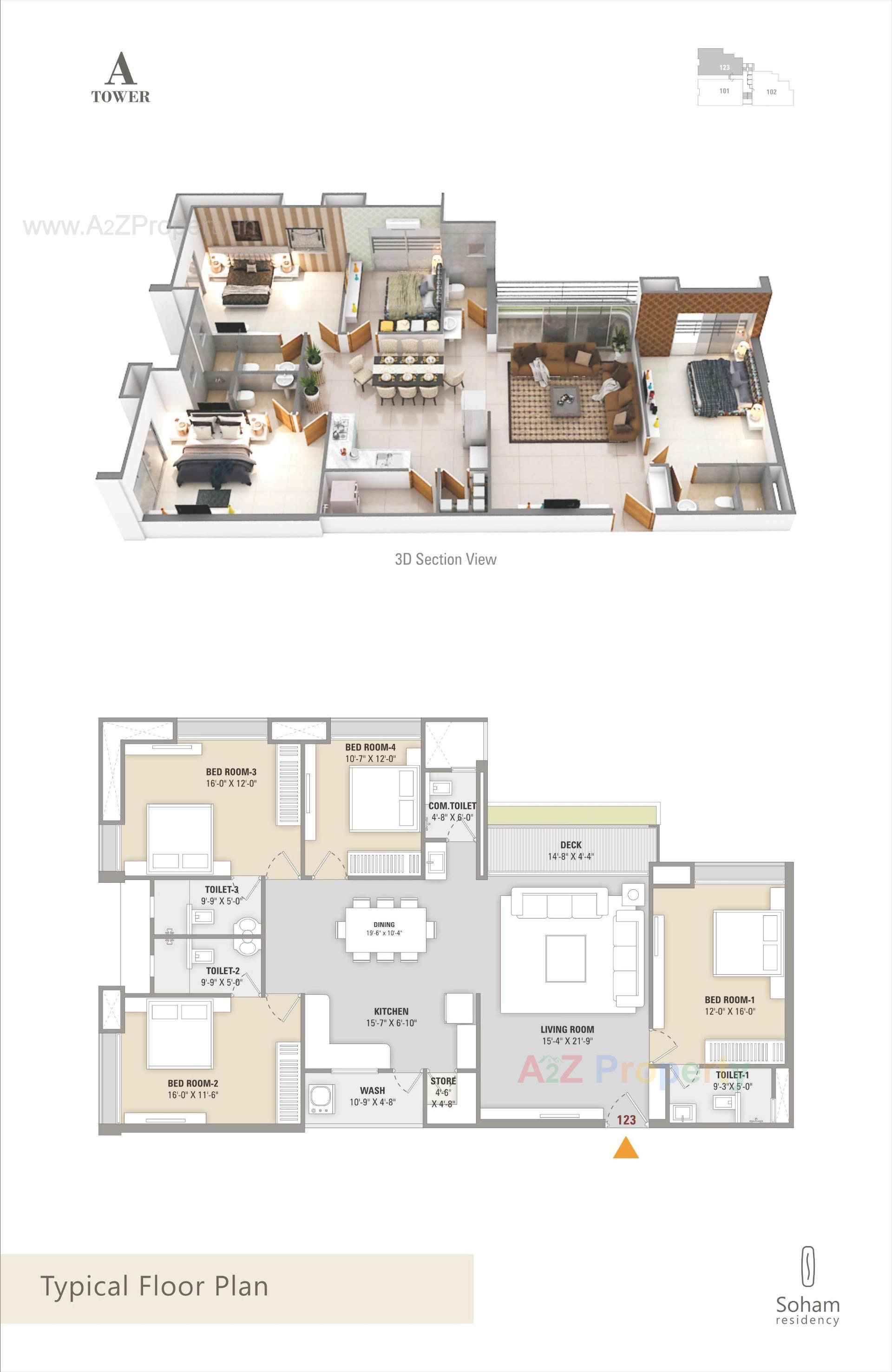 Layout of real estate project Soham Residency (i,  A   F) located at Lal-darwaja, Surat, Gujarat