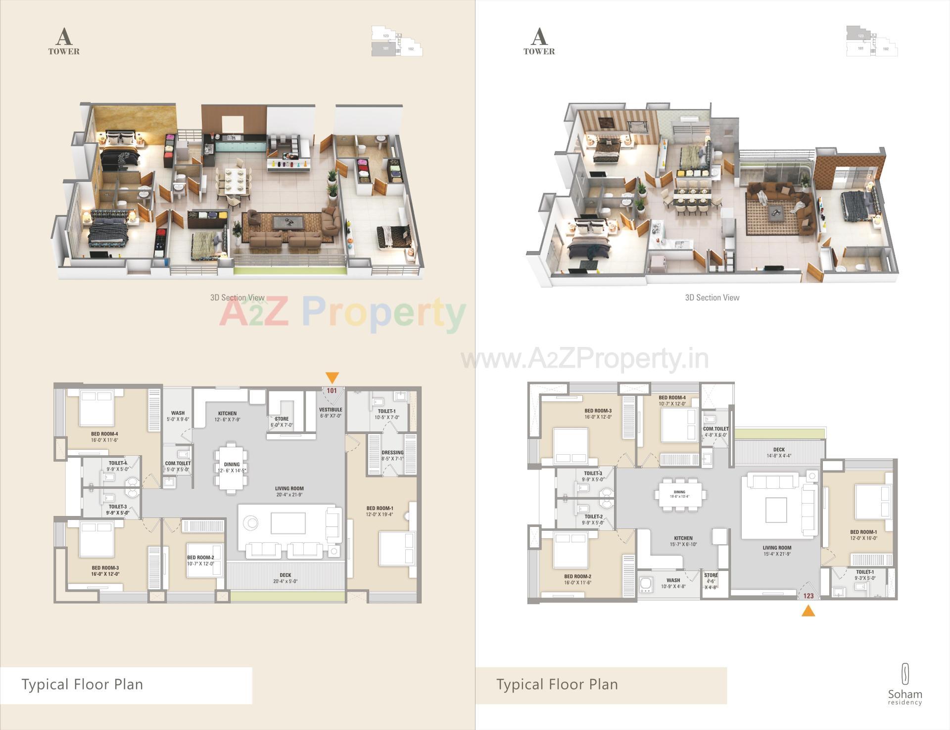 Layout of real estate project Soham Residency (i,  A   F) located at Lal-darwaja, Surat, Gujarat