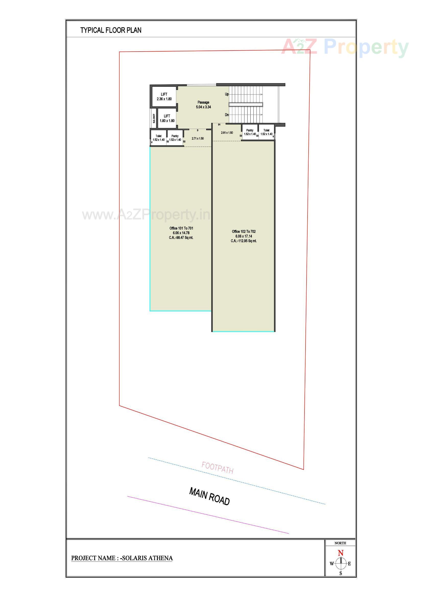 Layout of real estate project Solaris Athena located at Athwa, Surat, Gujarat