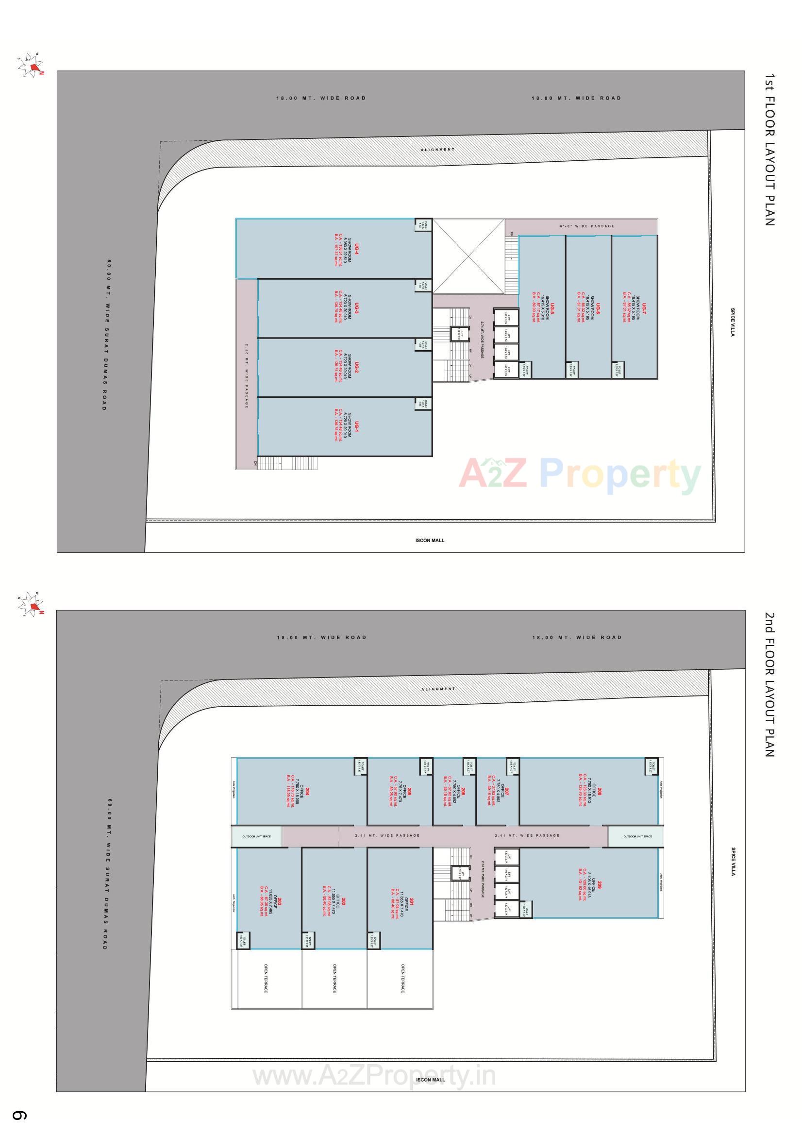 Layout of real estate project Solaris Bay View located at Piplod, Surat, Gujarat