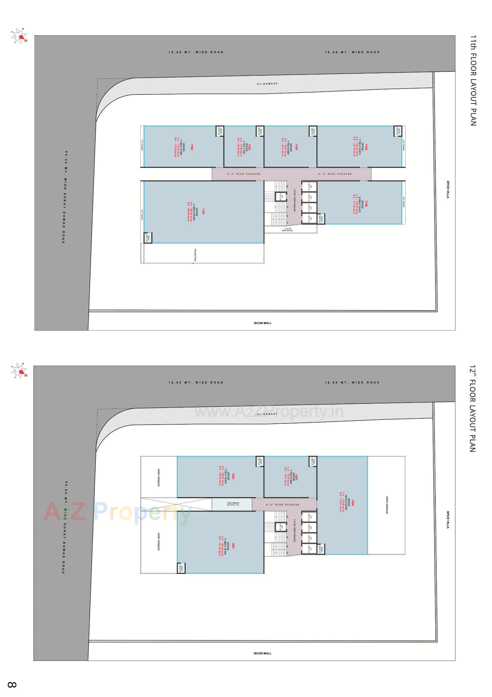 Layout of real estate project Solaris Bay View located at Piplod, Surat, Gujarat