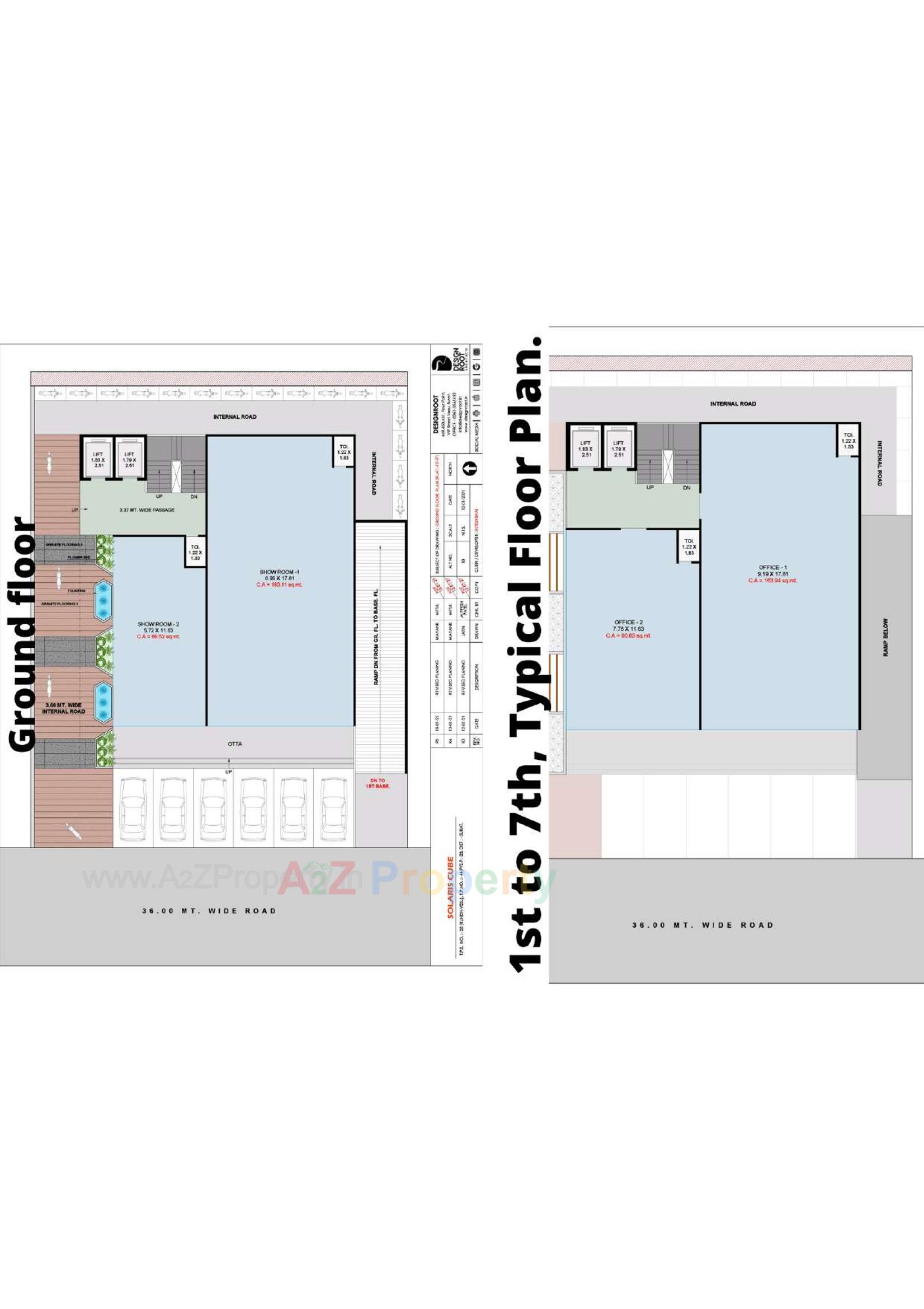 Layout of real estate project Solaris Cube located at Vesu--395007, Surat, Gujarat