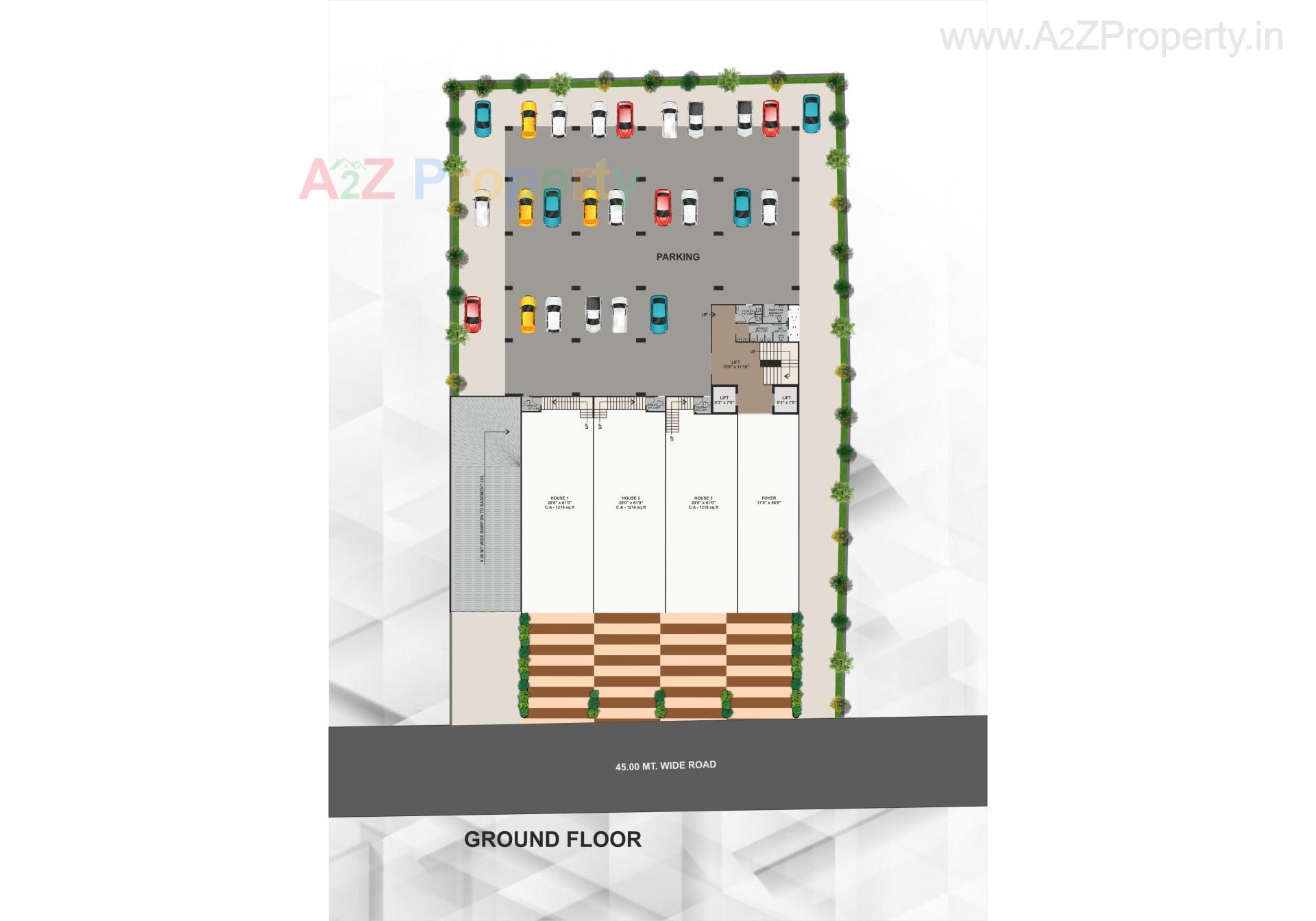 Layout of real estate project Solarium Business Centre located at Vesu, Surat, Gujarat