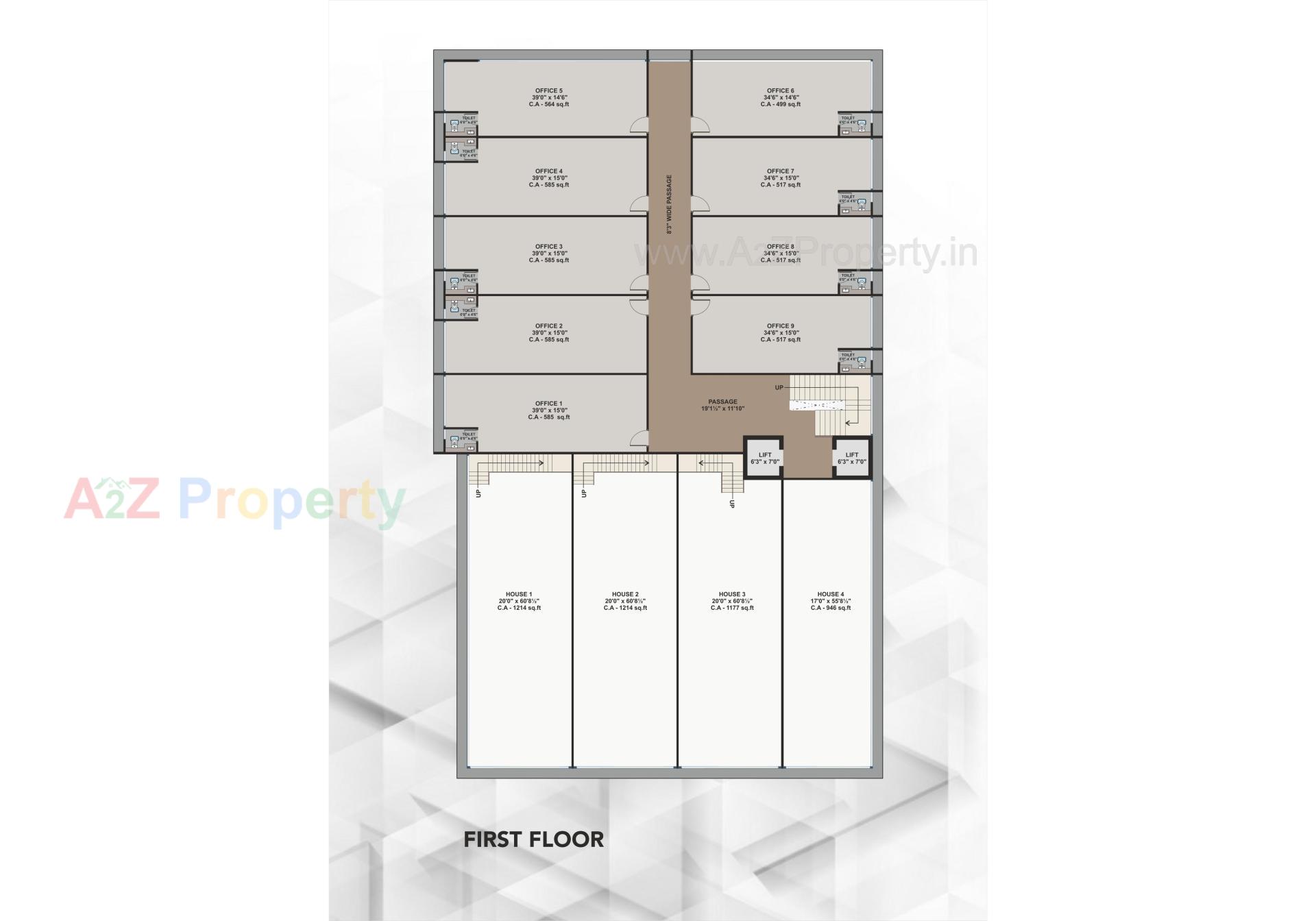 Layout of real estate project Solarium Business Centre located at Vesu, Surat, Gujarat