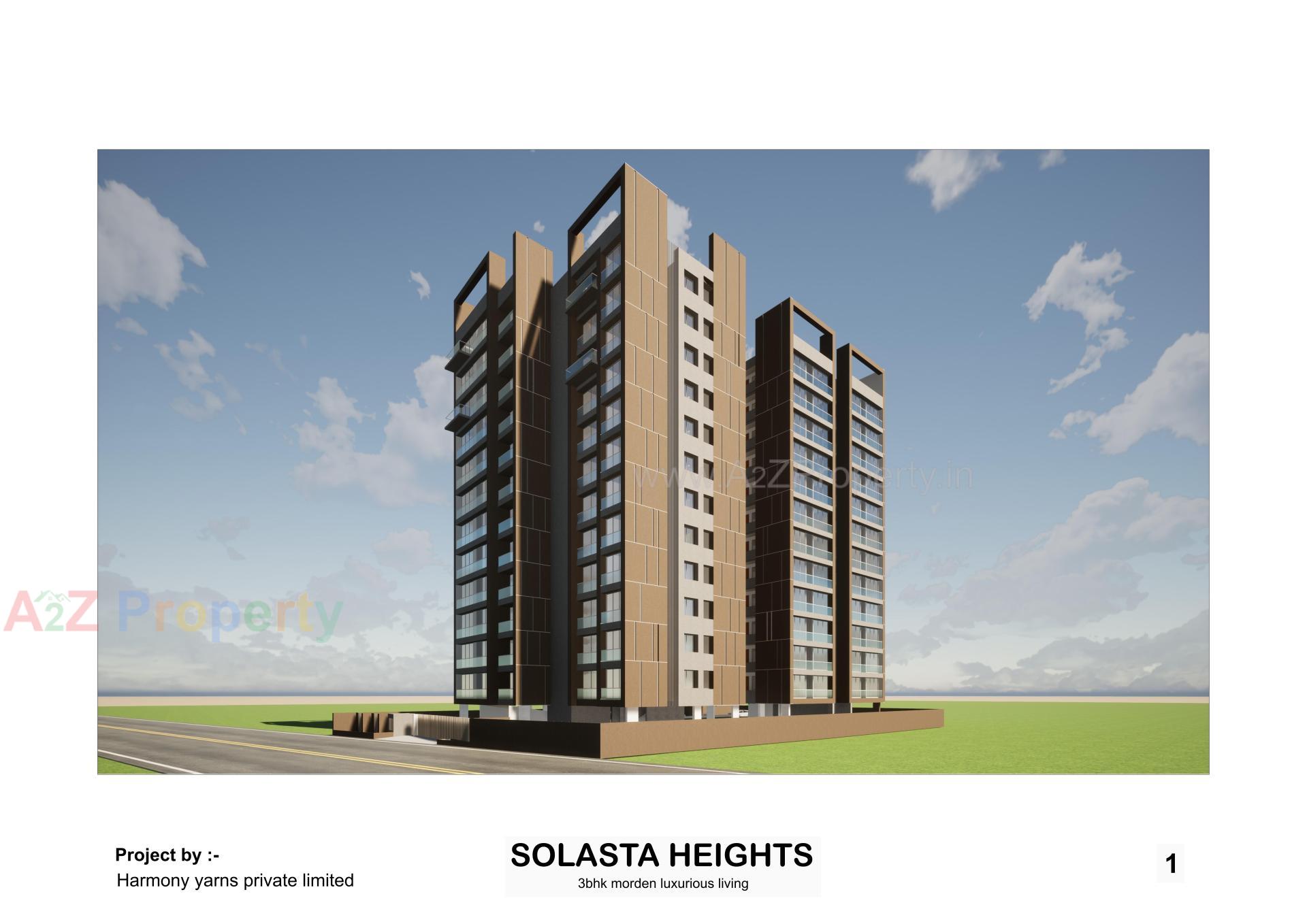3D Elevation of real estate project Solasta Heights located at Udhana, Surat, Gujarat