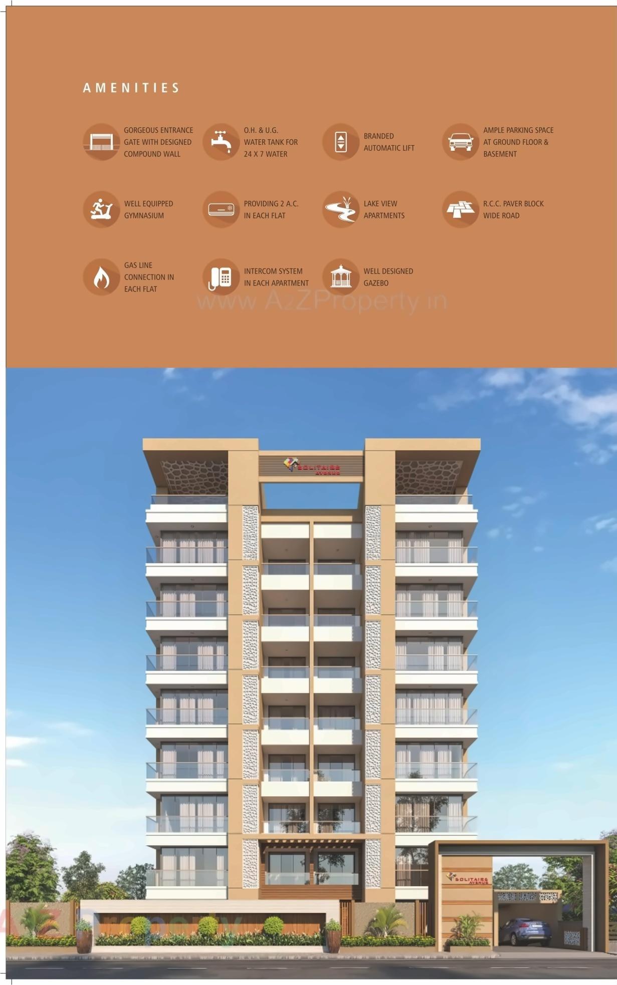 3D Elevation of real estate project Solitaire Avenue located at Vesu, Surat, Gujarat