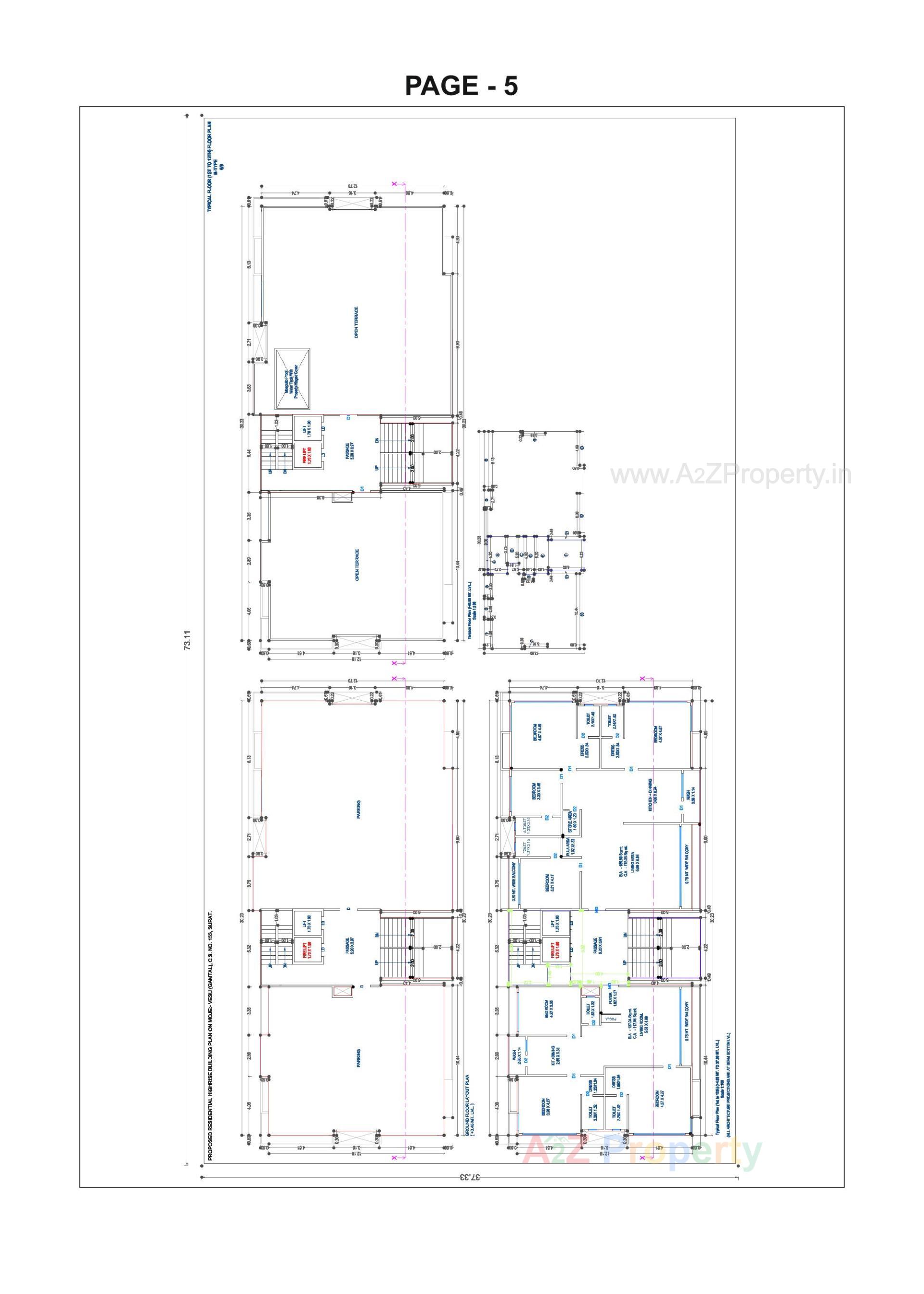 Layout of real estate project Solitaire Spatious located at Vesu, Surat, Gujarat