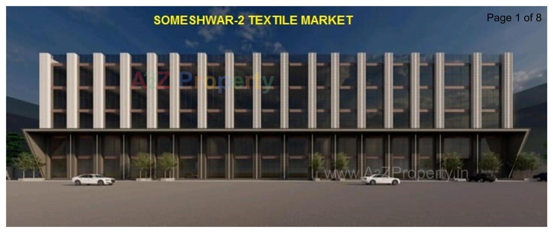 3D Elevation of real estate project Someshwar Textile Market located at Anjana, Surat, Gujarat