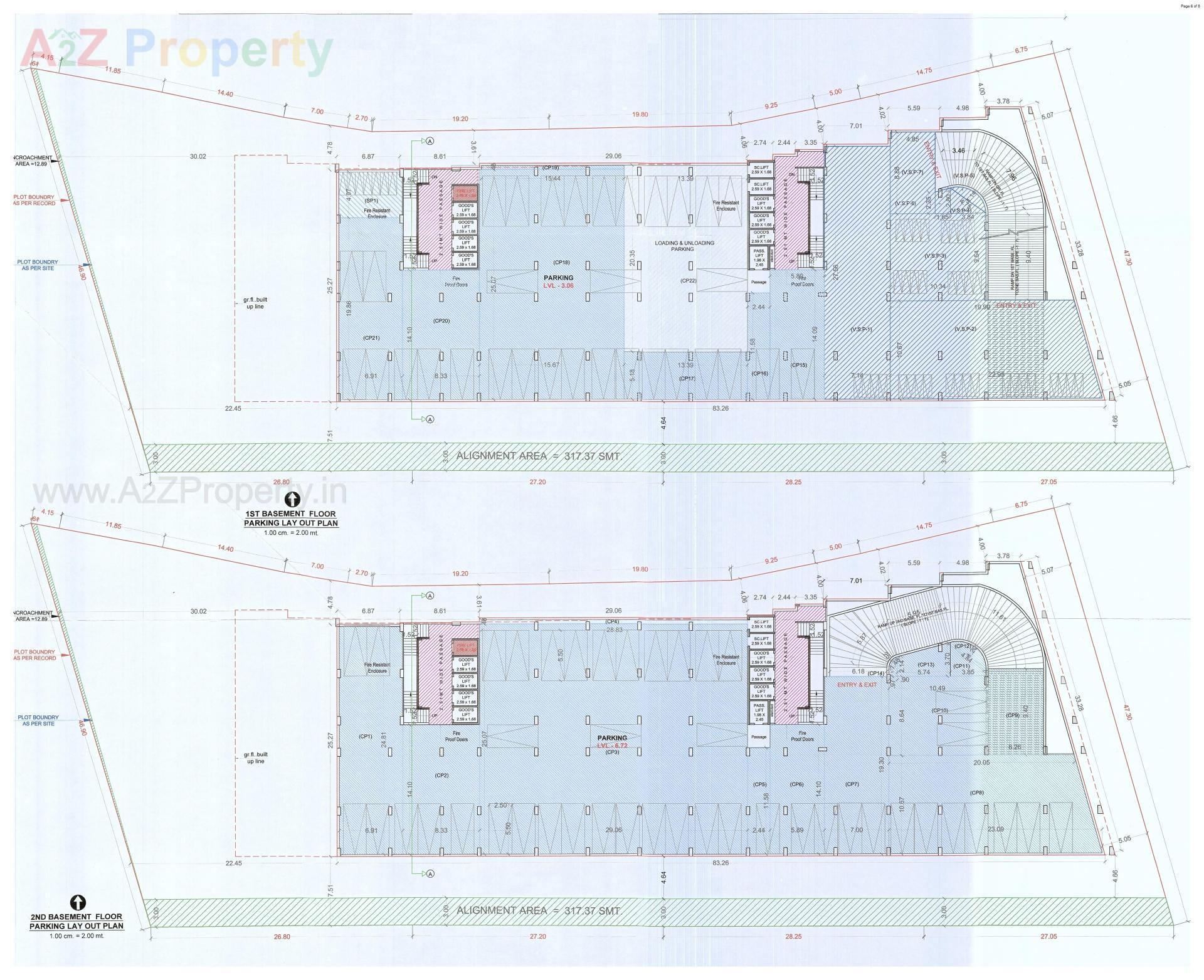 Layout of real estate project Someshwar Textile Market located at Anjana, Surat, Gujarat