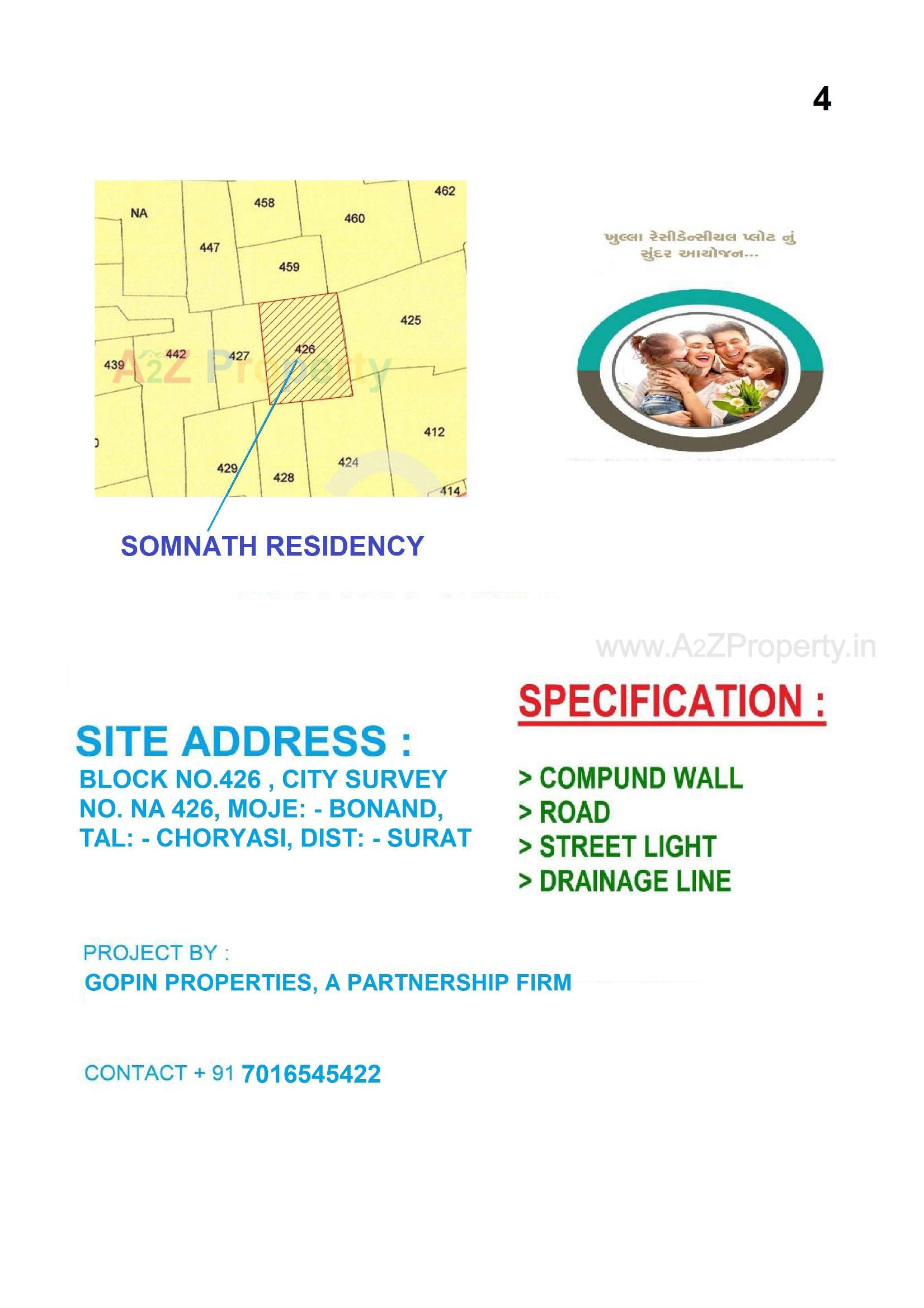  of real estate project Somnath Residency located at Bonand, Surat, Gujarat
