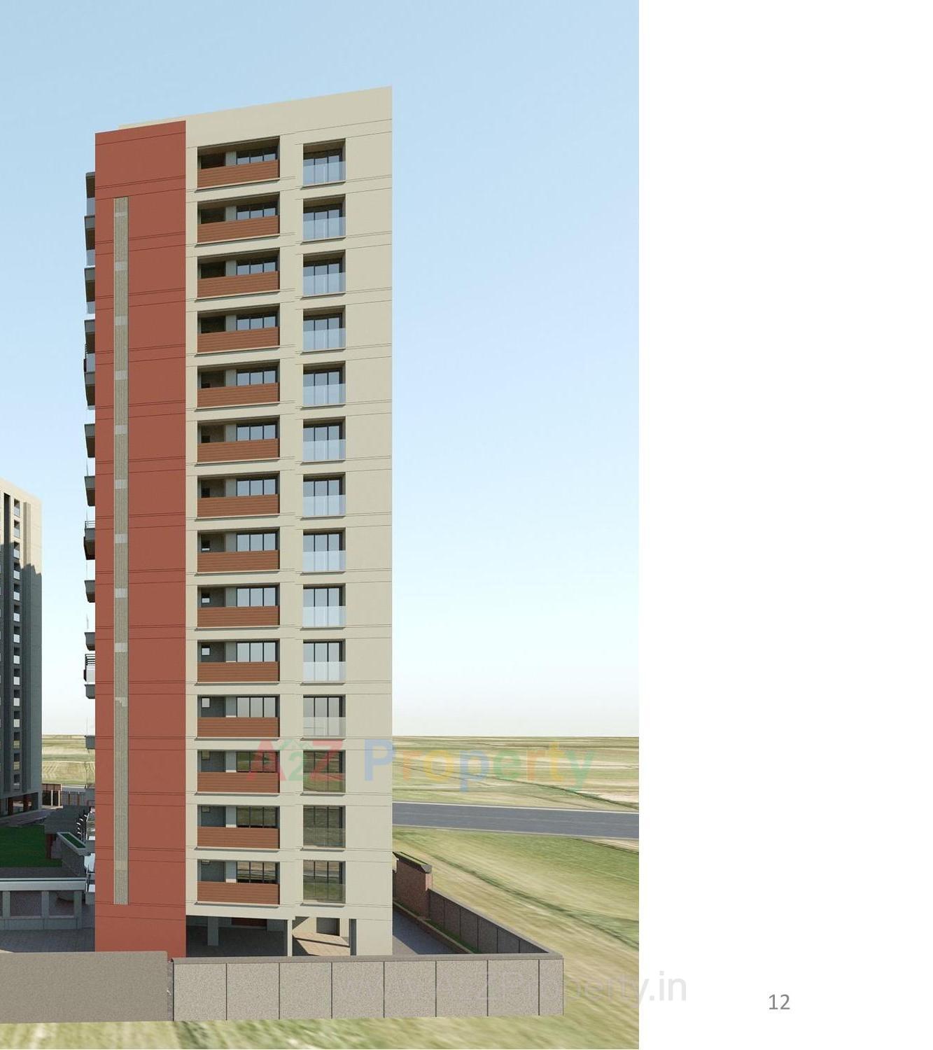 3D Elevation of real estate project Spinoza Enclave located at Althan, Surat, Gujarat