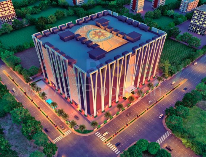 3D Elevation of real estate project Star Ayodhya Textile Market located at Parvat, Surat, Gujarat
