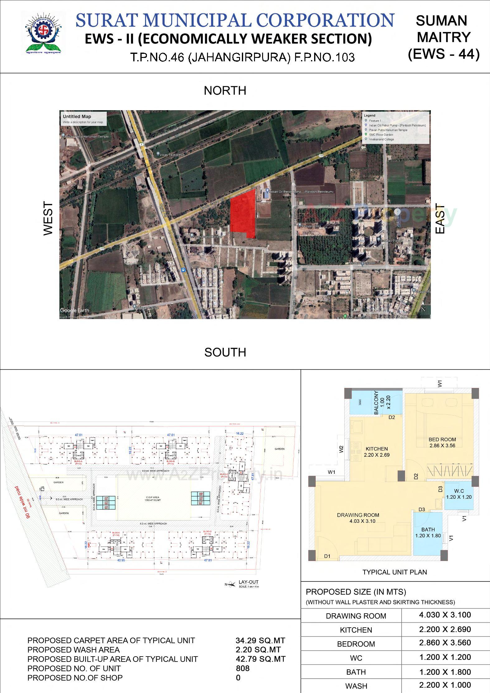  of real estate project Suman Maitri Ews 59 Tp 46 (jhangirpura) Fp 10 located at Jahangirpura, Surat, Gujarat