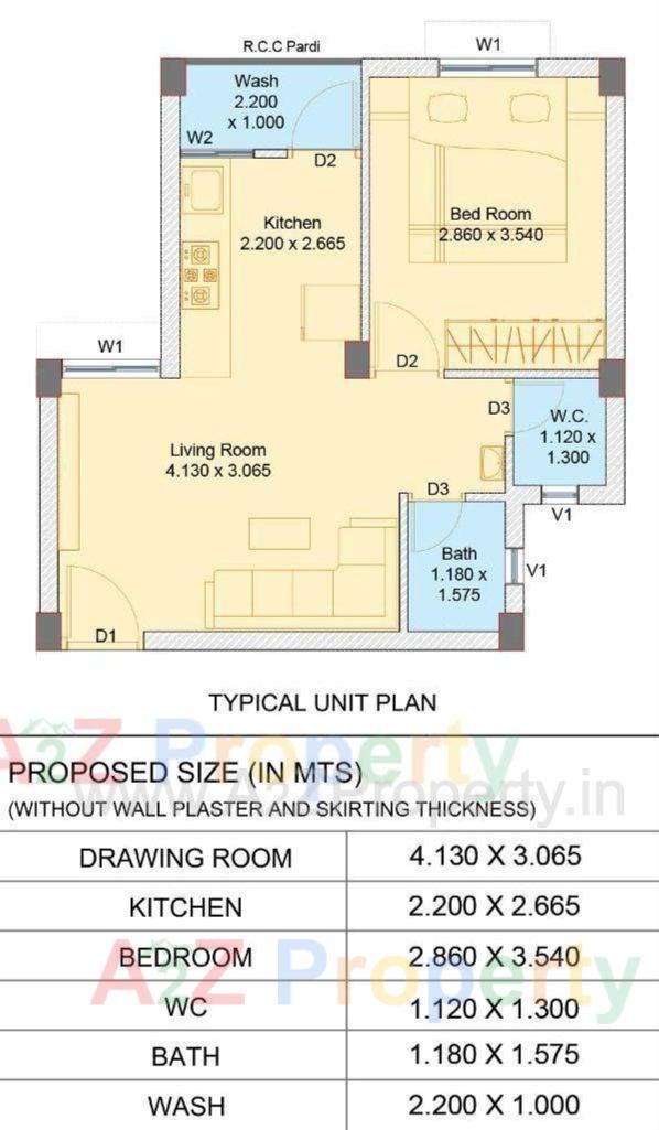 Floor Plan of real estate project Suman Utkarsh Ews 55 Tp 27 (utran Kosad) Fp 1 located at Utran, Surat, Gujarat