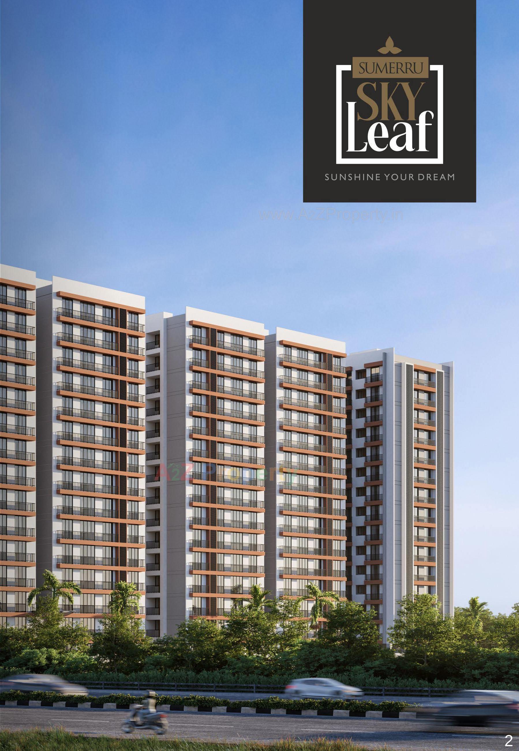 3D Elevation of real estate project Sumerru Sky Leaf located at Bhesan, Surat, Gujarat