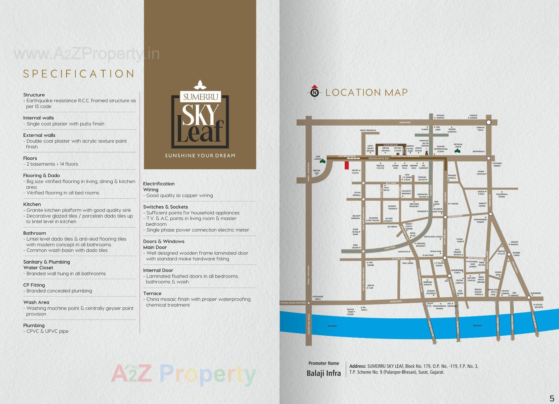  of real estate project Sumerru Sky Leaf located at Bhesan, Surat, Gujarat