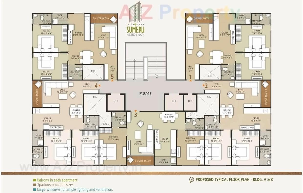Layout of real estate project Sumeru Residency located at Vesu, Surat, Gujarat