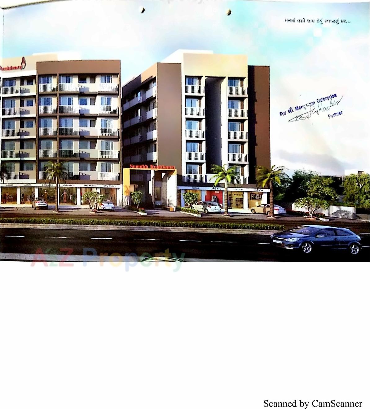 3D Elevation of real estate project Sumukh Residency located at Dindoli, Surat, Gujarat