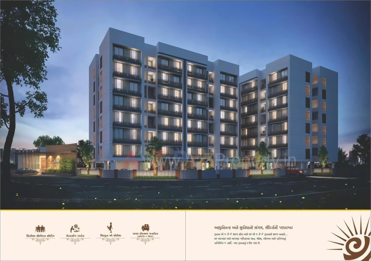 3D Elevation of real estate project Sun Residency located at Puna, Surat, Gujarat
