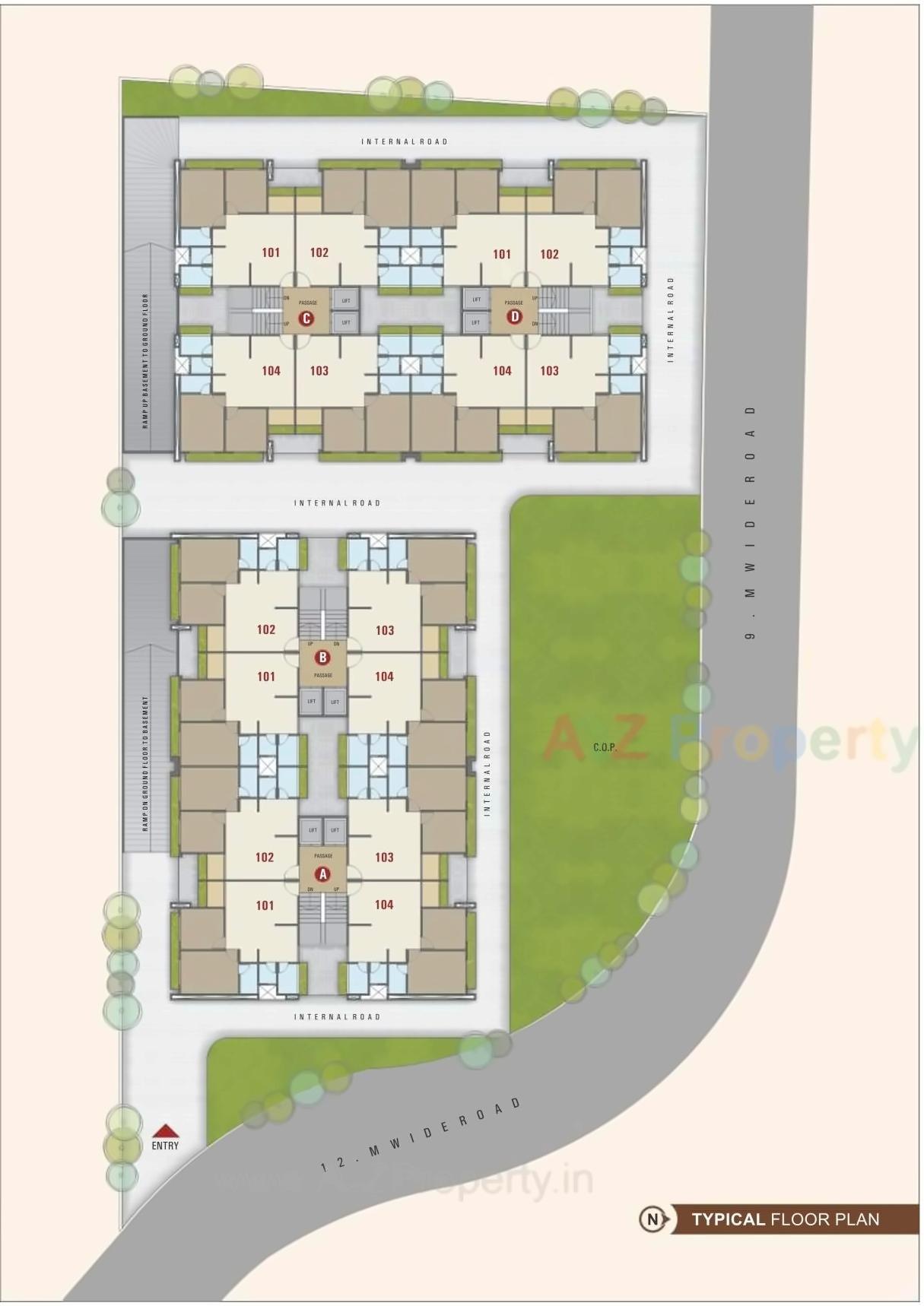 Layout of real estate project Sun Residency located at Puna, Surat, Gujarat