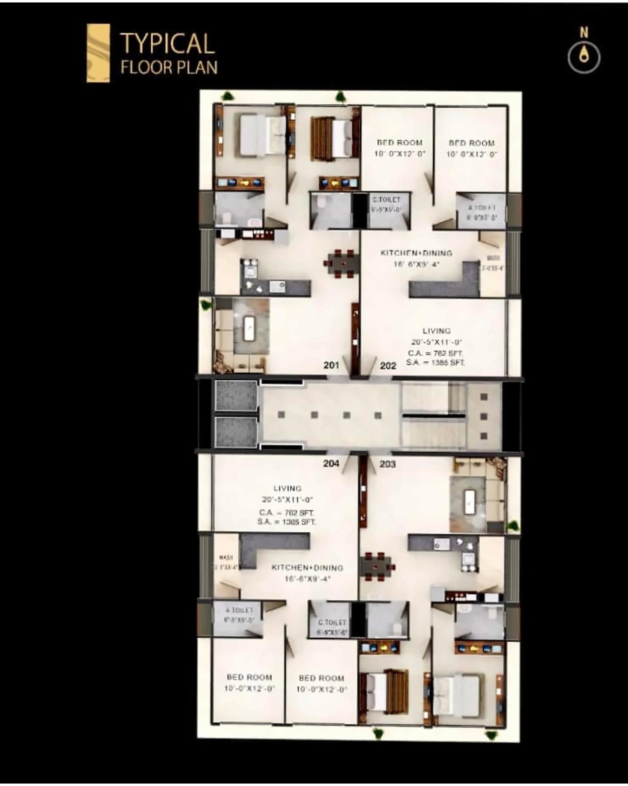 Layout of real estate project Sun Rise located at Vesu, Surat, Gujarat
