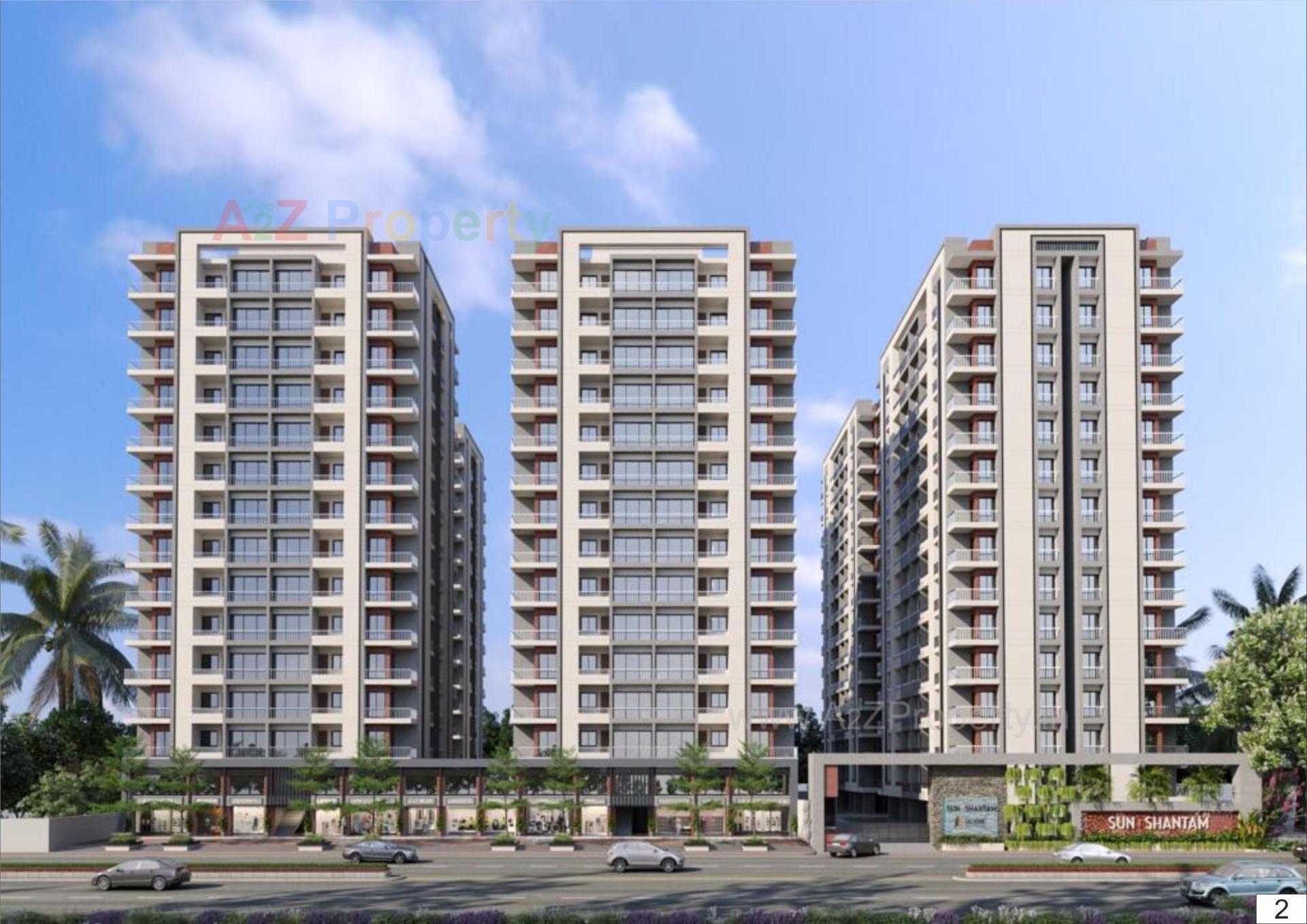 3D Elevation of real estate project Sun Shantam located at Variyav, Surat, Gujarat
