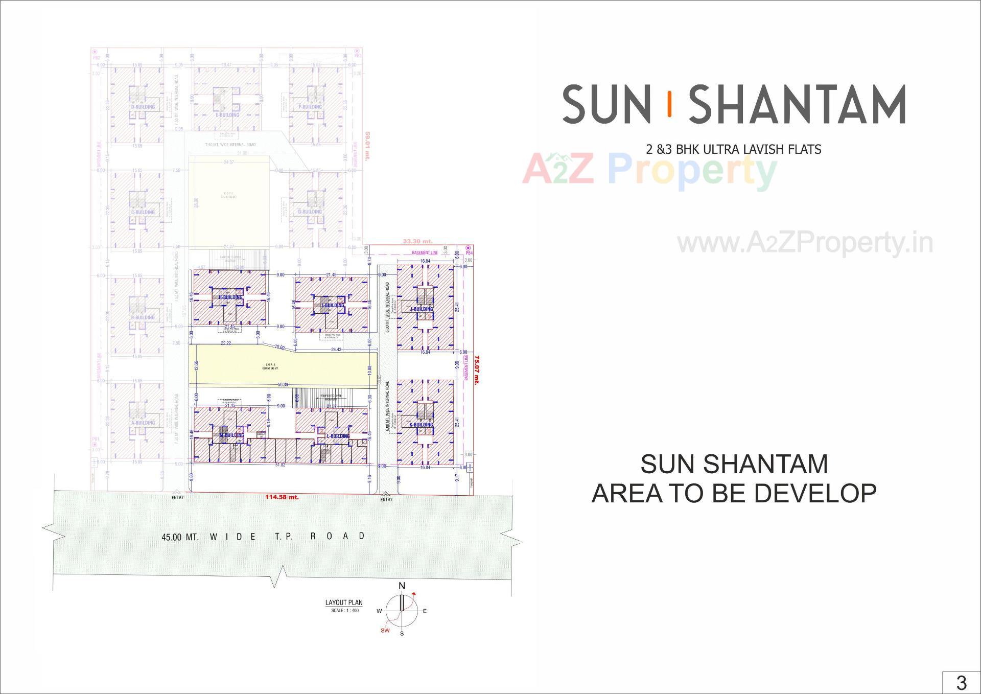 Layout of real estate project Sun Shantam located at Variyav, Surat, Gujarat