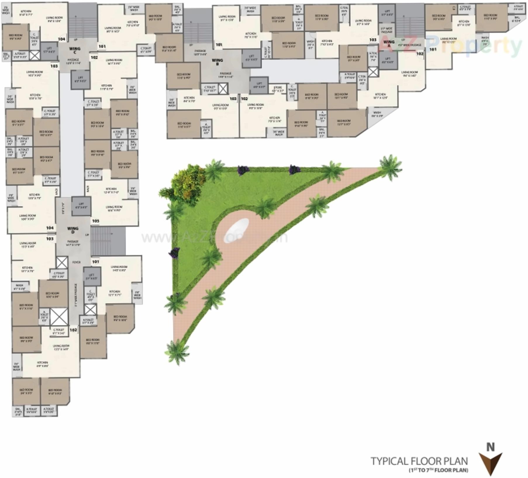 Layout of real estate project Suncity Residency located at Surat, Surat, Gujarat