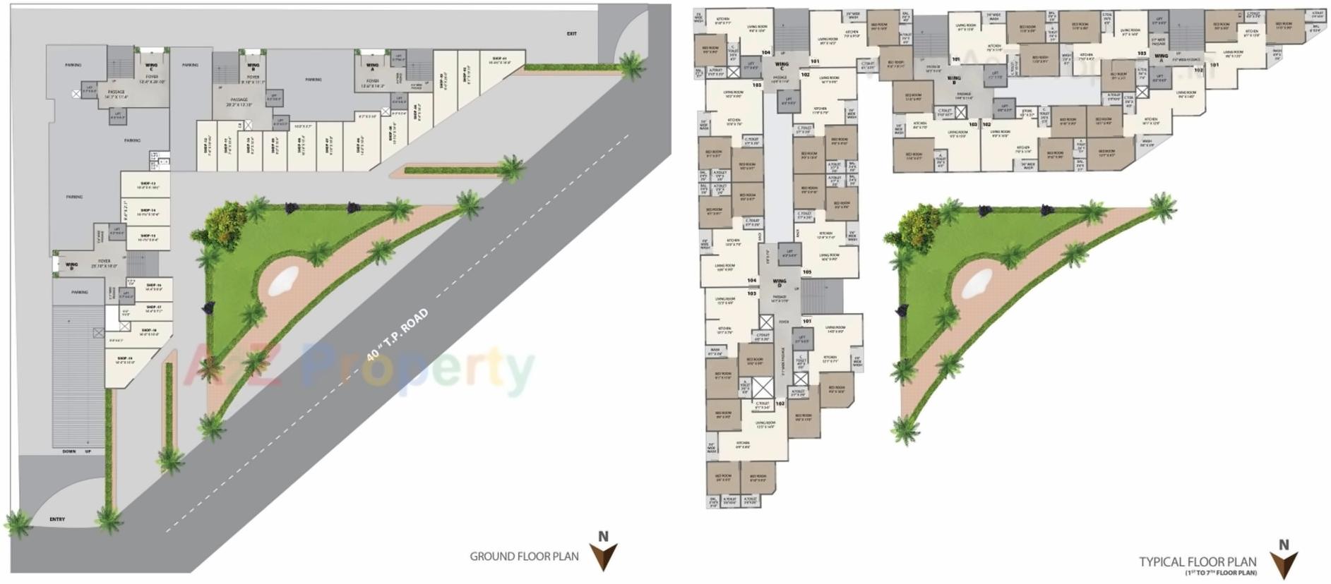 Layout of real estate project Suncity Residency located at Surat, Surat, Gujarat