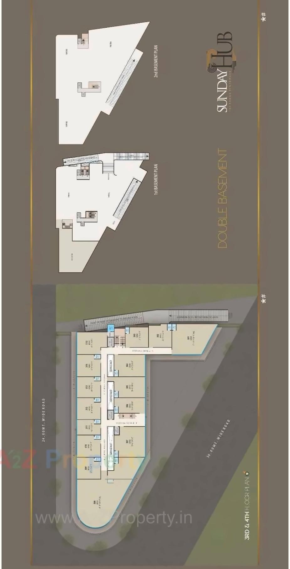 Layout of real estate project Sunday Hub located at Surat, Surat, Gujarat