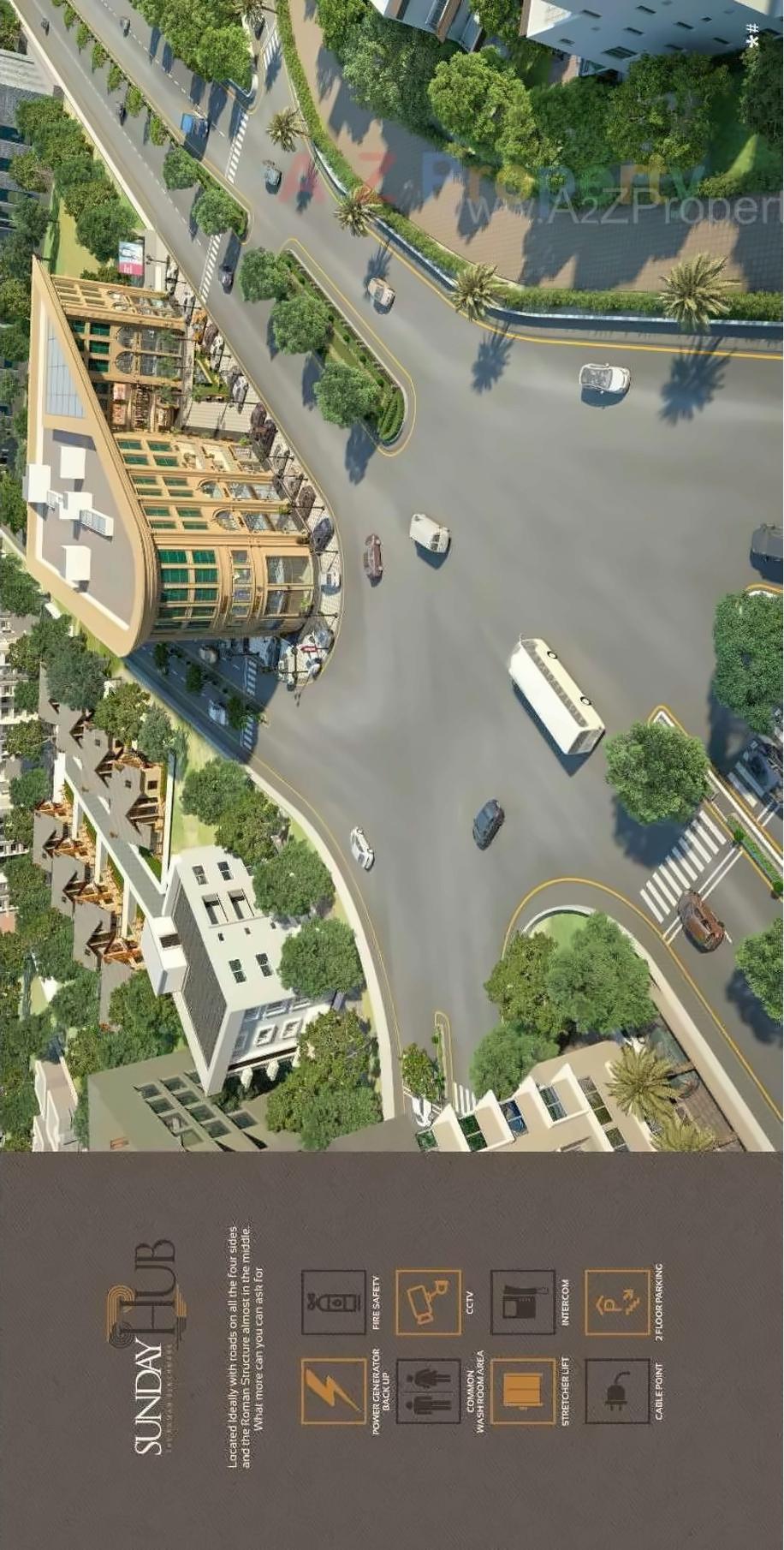 3D Elevation of real estate project Sunday Hub located at Surat, Surat, Gujarat