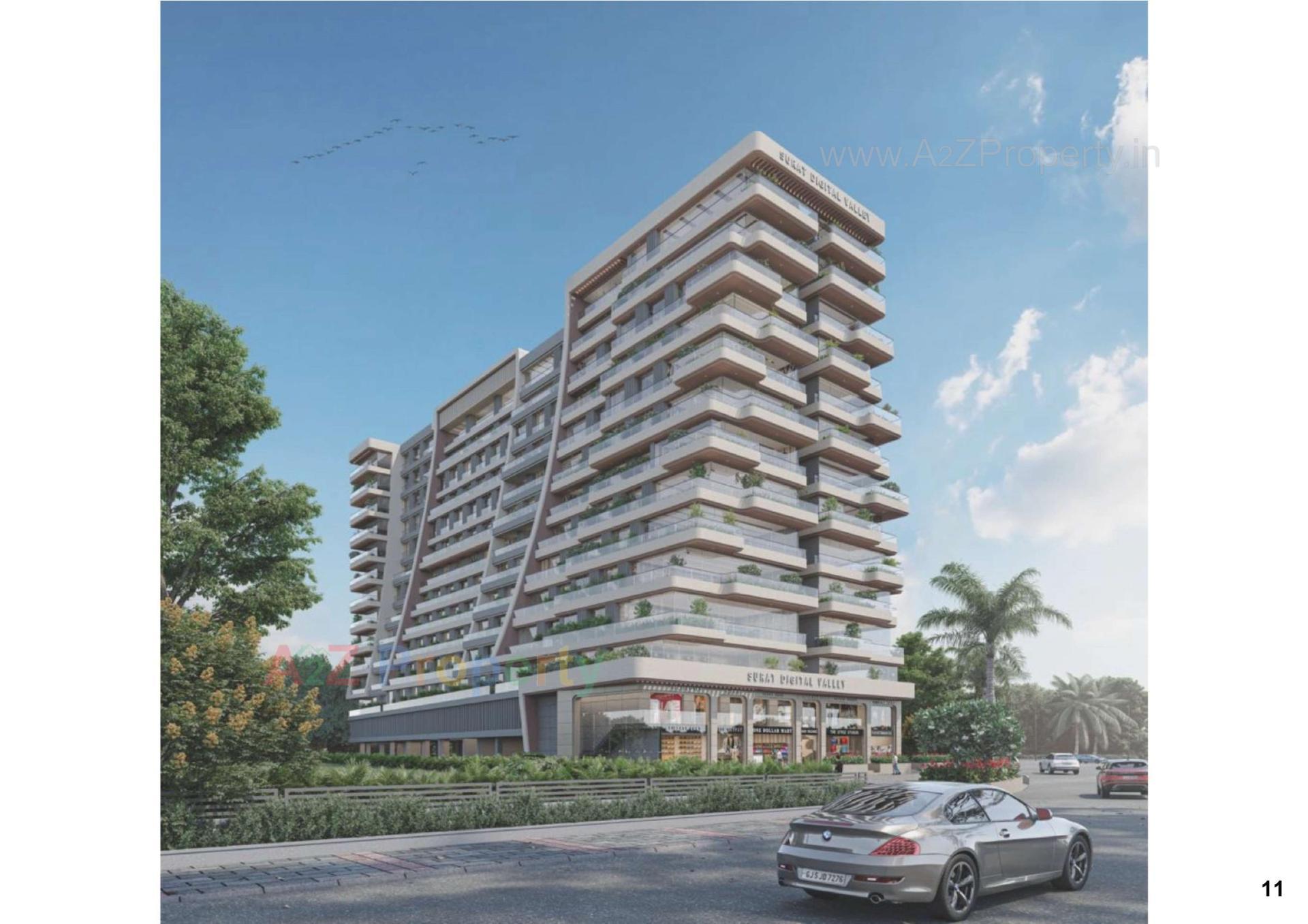 3D Elevation of real estate project Surat Digital Valley located at Utran, Surat, Gujarat