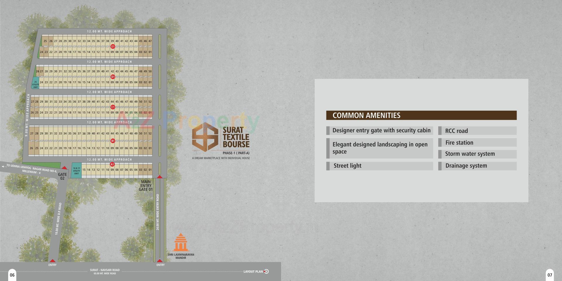 Layout of real estate project Surat Textile Bourse (part A) located at Udhna, Bhedwad, Dindoli, Surat, Gujarat