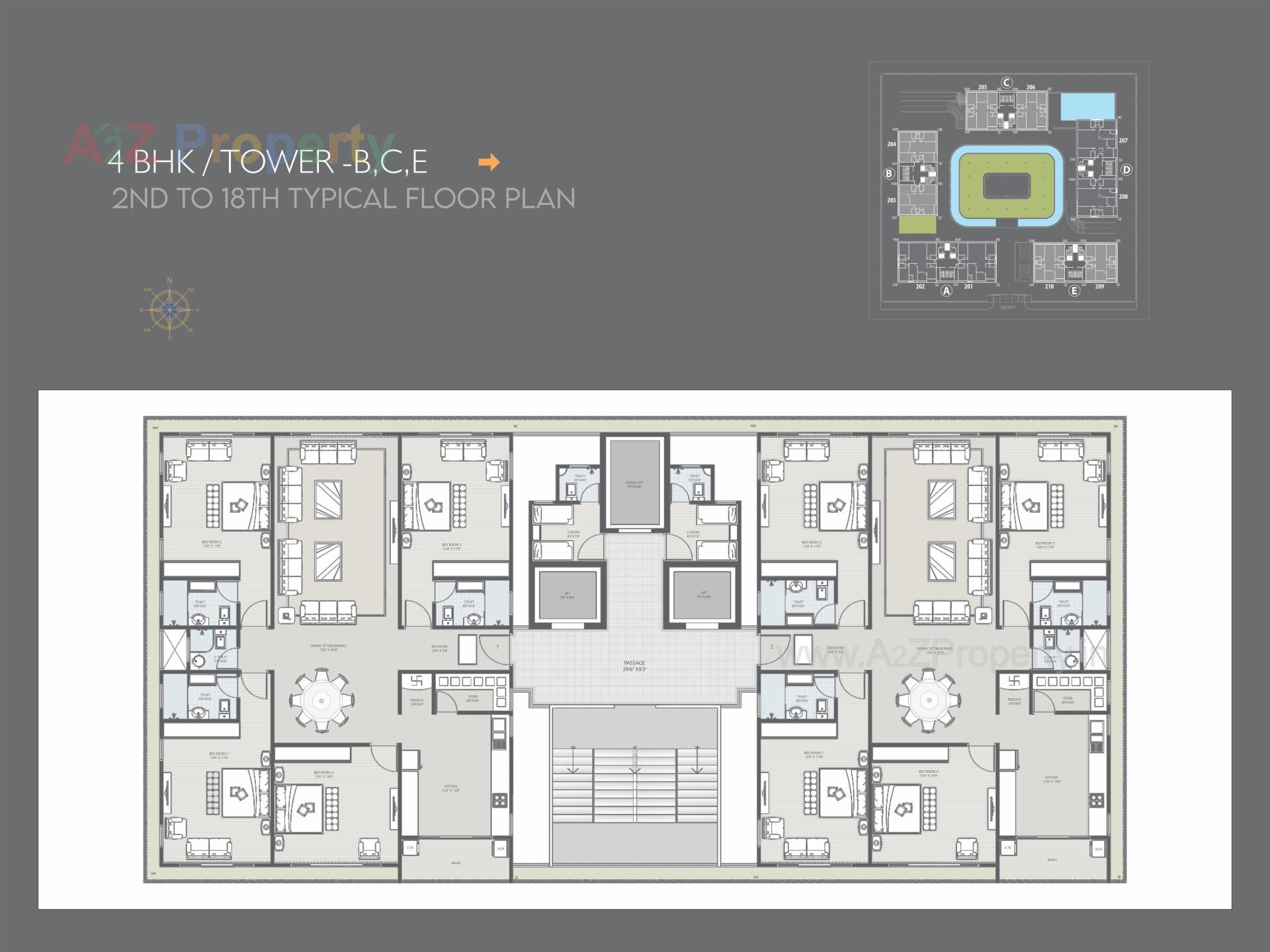 Layout of real estate project Surya Signature located at Bhimrad, Surat, Gujarat