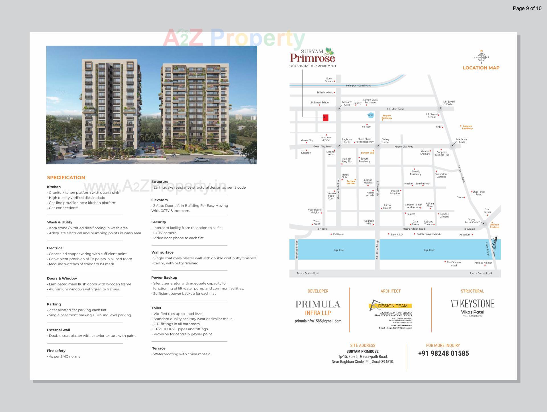  of real estate project Suryam Primrose located at Pal, Surat, Gujarat