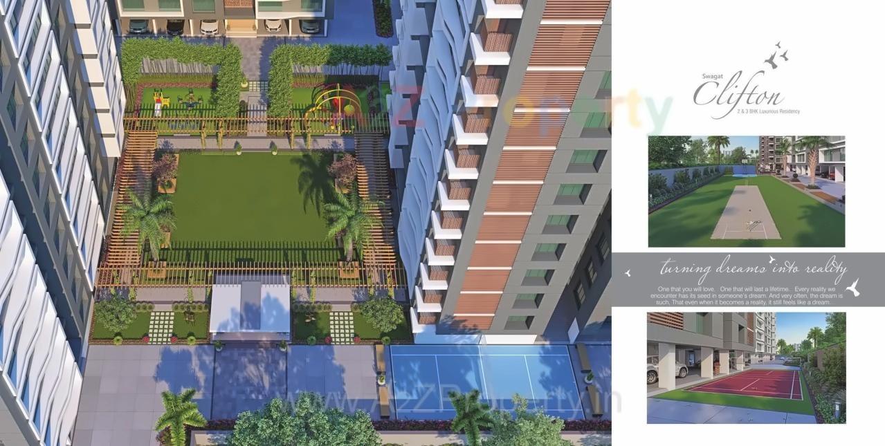 3D Elevation of real estate project Swagat Clifton located at Bhimrad, Surat, Gujarat