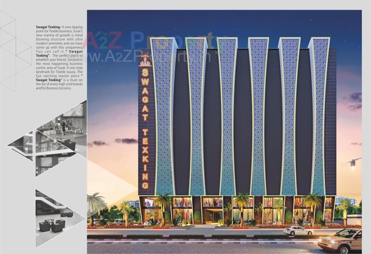 3D Elevation of real estate project Swagat Texking located at Surat, Surat, Gujarat