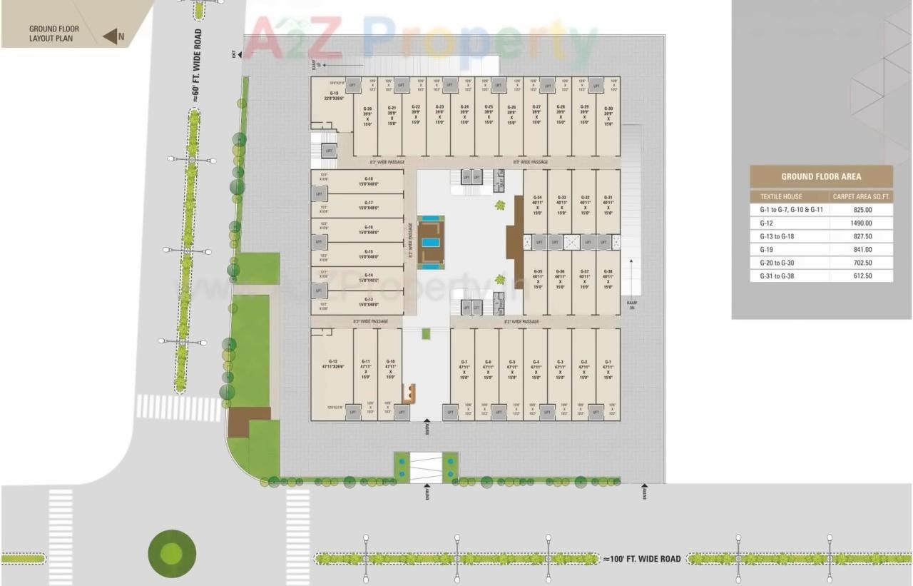 Layout of real estate project Swagat Texking located at Surat, Surat, Gujarat