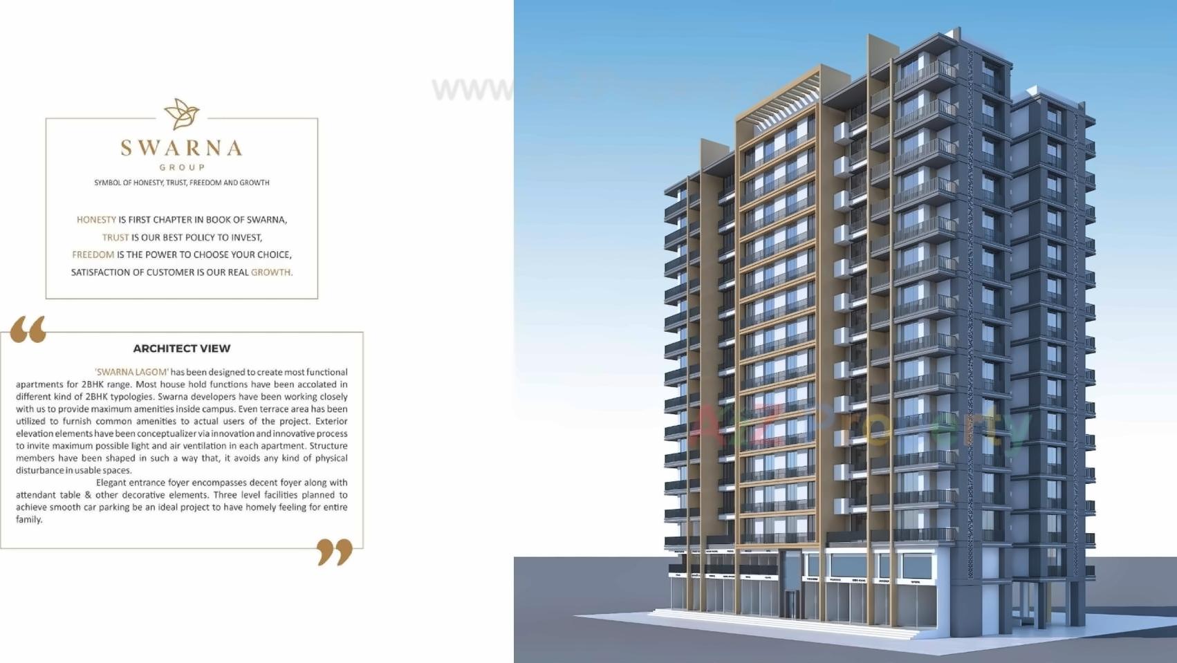 3D Elevation of real estate project Swarna Lagom located at Surat, Surat, Gujarat