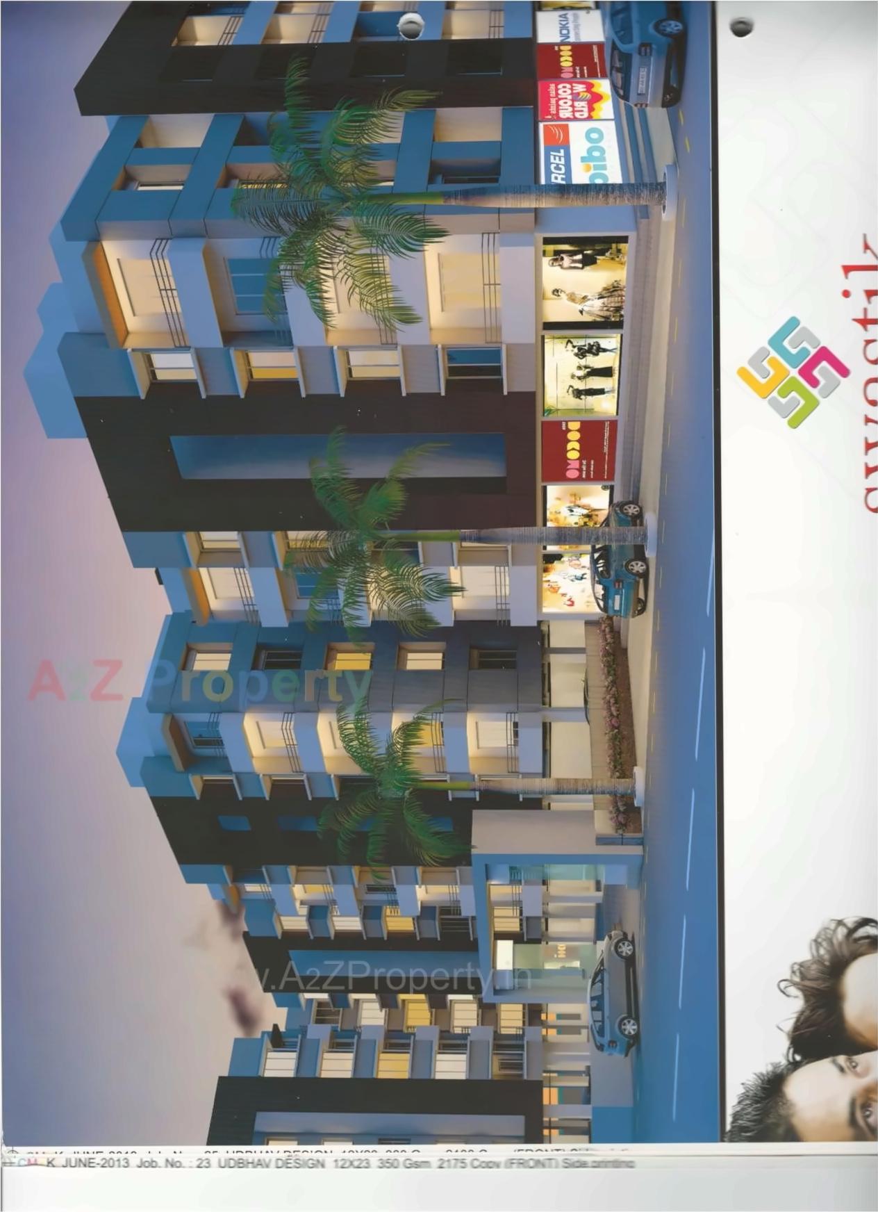 3D Elevation of real estate project Swastik Residency located at Pardi, Surat, Gujarat