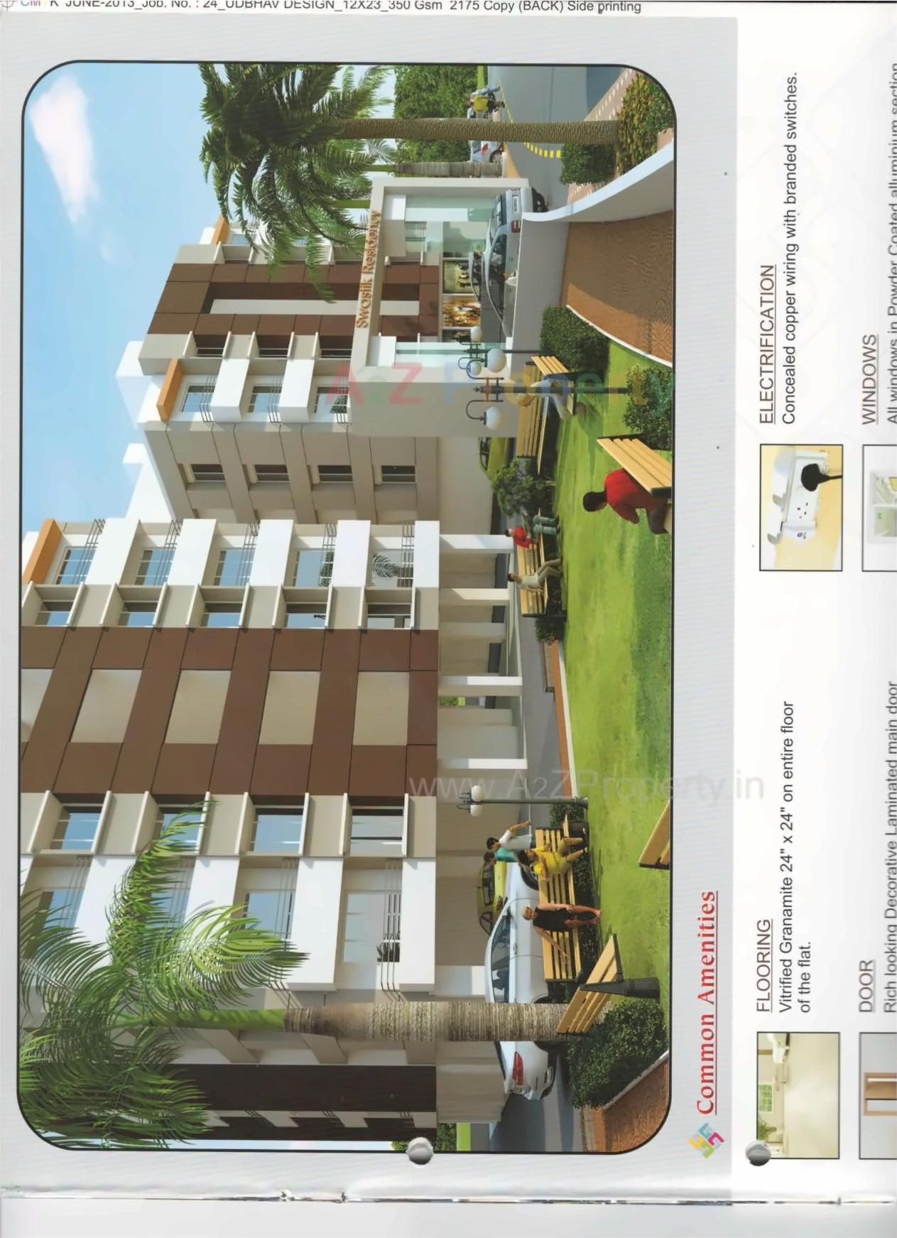 3D Elevation of real estate project Swastik Residency located at Pardi, Surat, Gujarat