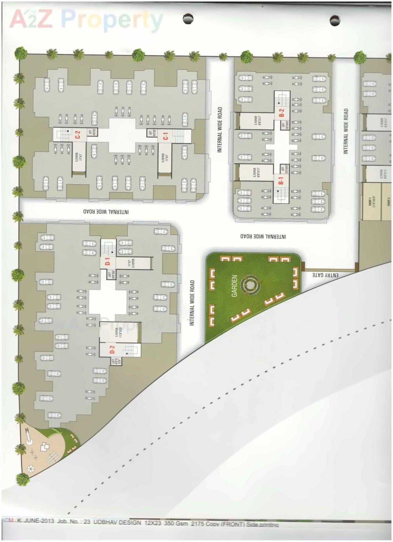 Layout of real estate project Swastik Residency located at Pardi, Surat, Gujarat