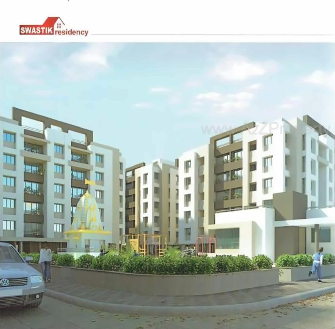 3D Elevation of real estate project Swastik Residency located at Dindoli, Surat, Gujarat
