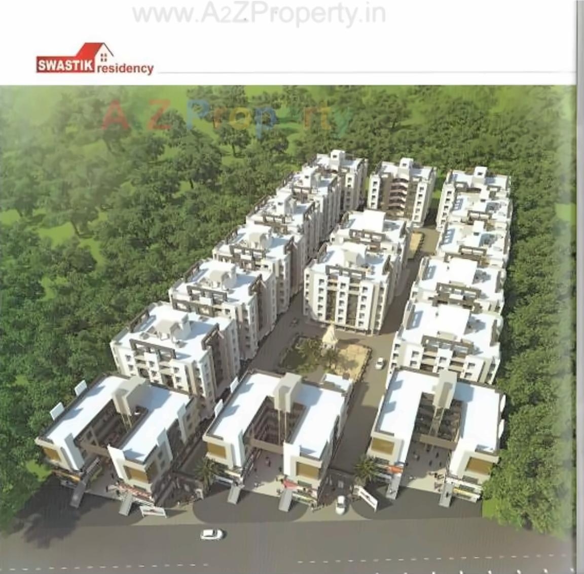 3D Elevation of real estate project Swastik Residency located at Dindoli, Surat, Gujarat